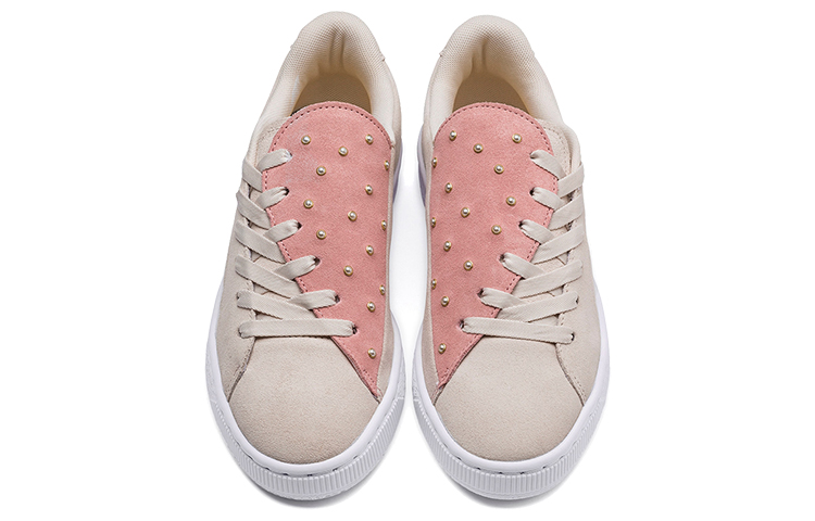 Lookbook (W) Puma Suede Crush Perlas Zapatillas Casual Khaki/Rosa/Blanco 370380-02