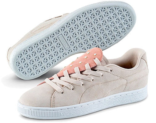(W) Puma Suede Crush Perlas Zapatillas Casual Khaki/Rosa/Blanco 370380-02 Purchase (W) Puma Suede Crush Perlas Zapatillas Casual Khaki/Rosa/Blanco 370380-02