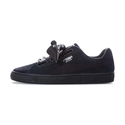 (W) Puma Suede Heart Pebble Shoes Black