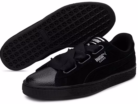 Puma Suede Heart Bubble 絨面皮 高筒運動板鞋 女款 黑 Shop Puma Suede Heart Bubble 絨面皮 高筒運動板鞋 女款 黑