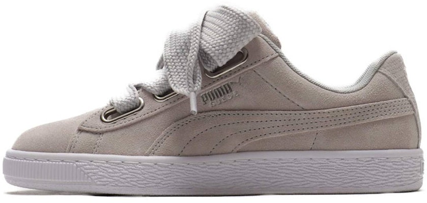(Women) Puma Suede Heart Emboss 'Grey White' 369648-02 Buy (Women) Puma Suede Heart Emboss 'Grey White' 369648-02