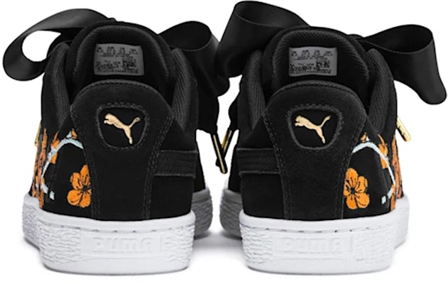 (Women) Puma Suede Heart Floral 'Black Orange' 370807-01 Shop (Women) Puma Suede Heart Floral 'Black Orange' 370807-01