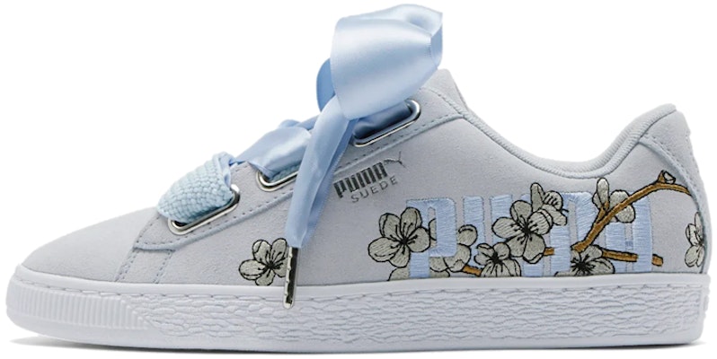 (Women) Puma Suede Heart Floral Grey/Blue 370807-02 Buy (Women) Puma Suede Heart Floral Grey/Blue 370807-02