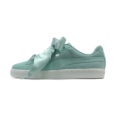 (W) Puma Suede Heart Pebble Shoes Green