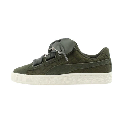 (W) Puma Suede Heart Quilt 'Olive Night'