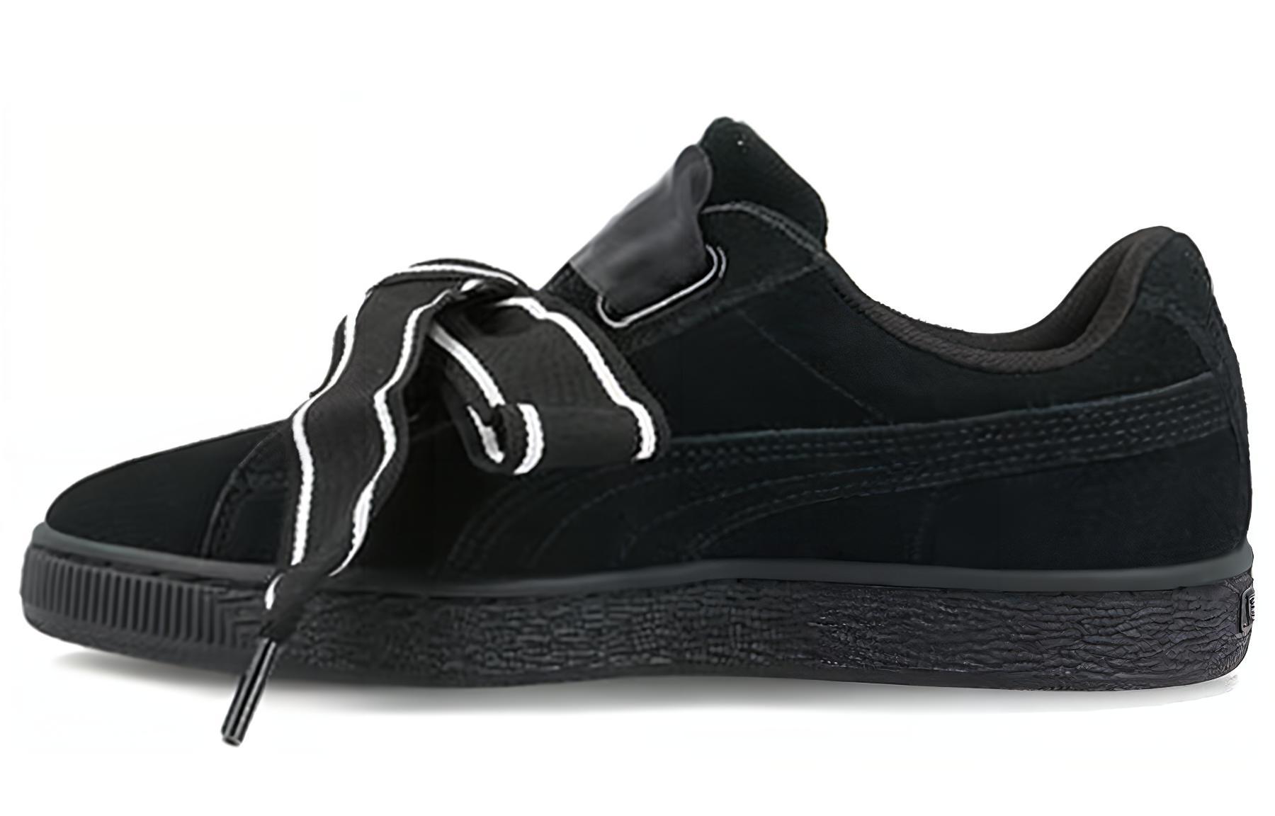 (Women) Puma Suede Heart Satin NEW AUTHENTIC Black 364084-01