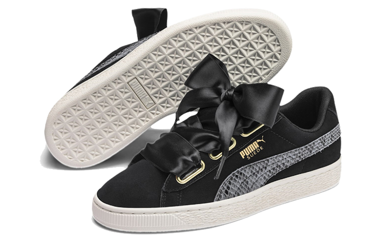 Shop (W) Puma Suede Heart Snake Lux ''Nero Oro'' 369942-01