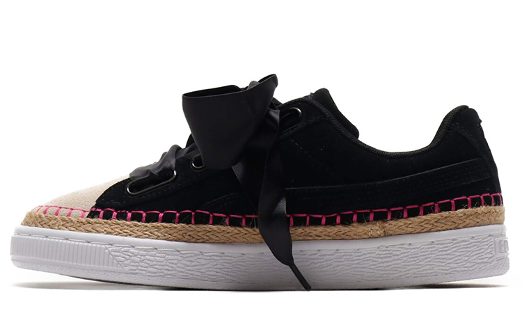 (Women) Puma Suede Heart Sneakerdrille Ribbon Black/Pink 369237-01