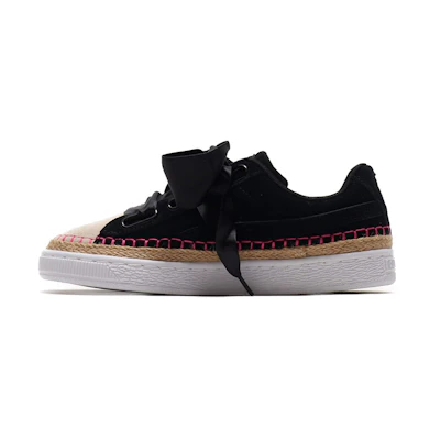 (W) Puma Suede Heart Sneakerdrille Ribbon Black/Pink
