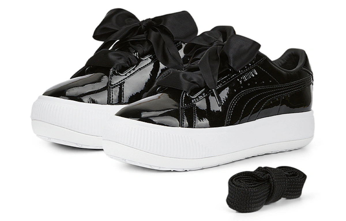 (Women) Puma Suede Mayu Heart Patent 'Black White'