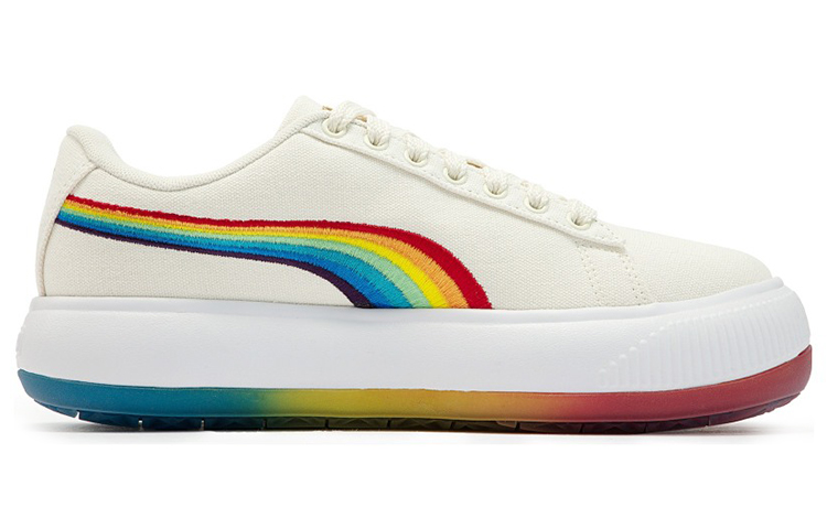 Lookbook PUMA Suede Mayu Prism 彩虹 經典 低筒 板鞋 女款 米白色