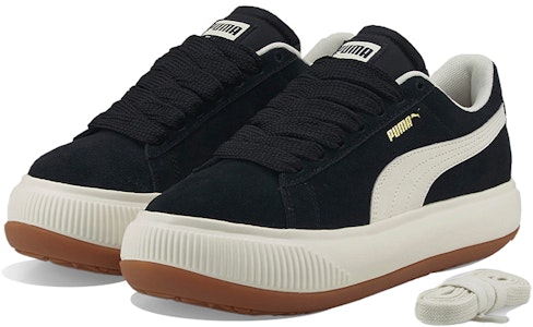 PUMA Suede Mayu Up 復古休閒 低幫 板鞋 女款 黑白 Lookbook PUMA Suede Mayu Up 復古休閒 低幫 板鞋 女款 黑白