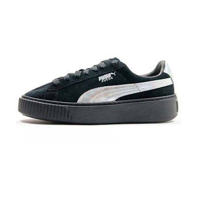 (W) Puma Suede Platform 'Black/Silver'