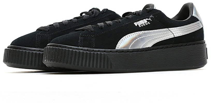 (Women) Puma Suede Platform 'Black/Silver' 363649-01 Order (Women) Puma Suede Platform 'Black/Silver' 363649-01