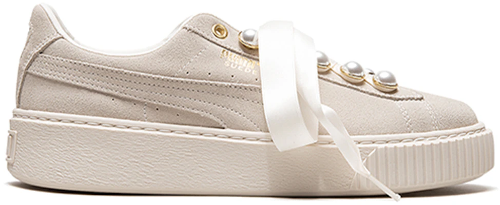 PUMA 絨面 閃石 絲帶 運動 低筒 板鞋 女款 米白 Order PUMA 絨面 閃石 絲帶 運動 低筒 板鞋 女款 米白