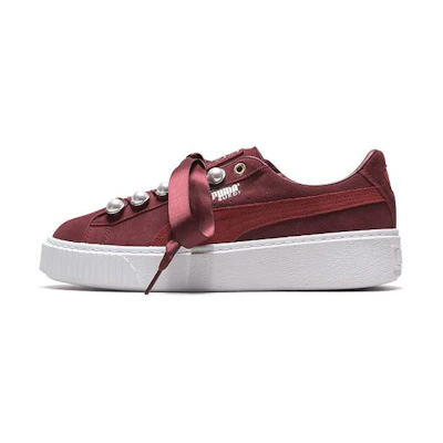 (W) Puma Suede Platform Bling 'Red'