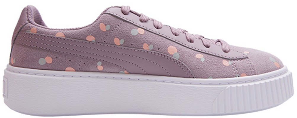 PUMA 絨面平台圓點 Jr 防滑輕便 低筒 板鞋 女款 紫 Order PUMA 絨面平台圓點 Jr 防滑輕便 低筒 板鞋 女款 紫