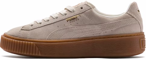 (Women) Puma Suede Platform Gray White 364718-07 (Women) Puma Suede Platform Gray White 364718-07