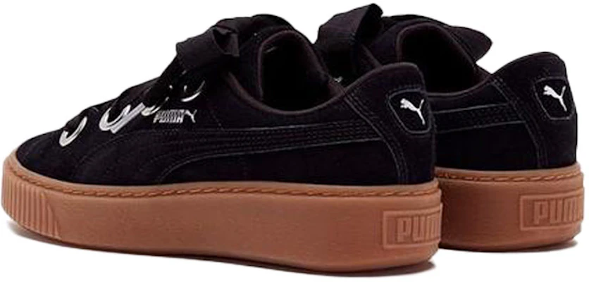 Women Puma Suede Platform Kiss Black 366461 01 366461 01