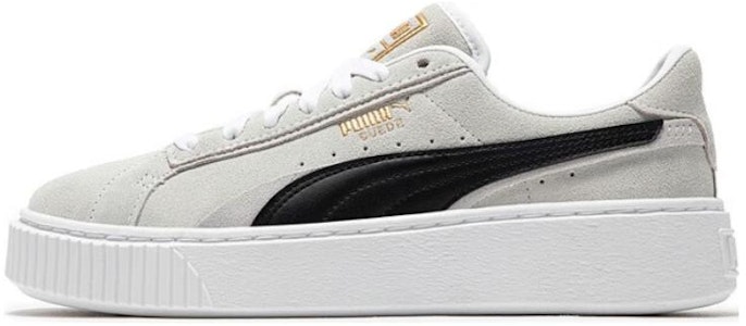 PUMA SuedePlatform 防滑耐磨 低筒 板鞋 女款 米黑白 Buy PUMA SuedePlatform 防滑耐磨 低筒 板鞋 女款 米黑白