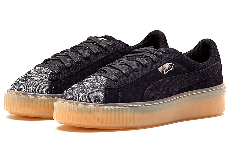 Lookbook Puma 玛瑙磨砂鞋底休閒板鞋 女款 黑色