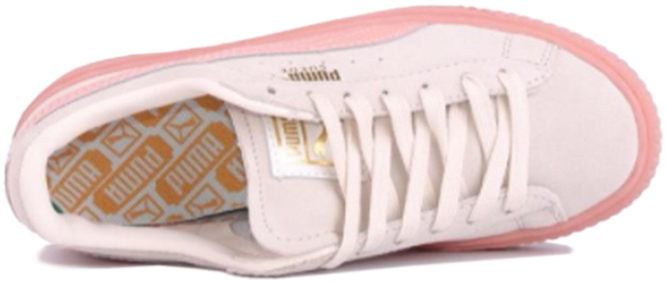 PUMA 絨面 平台 防滑 輕便 低筒 板鞋 女款 白粉色 Shop PUMA 絨面 平台 防滑 輕便 低筒 板鞋 女款 白粉色