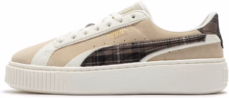 (Women) Puma Suede Platform Almond Retro Low-Top Sneakers with Shock Absorption. 395228-02 (Women) Puma Suede Platform Almond Retro Low-Top Sneakers with Shock Absorption. 395228-02