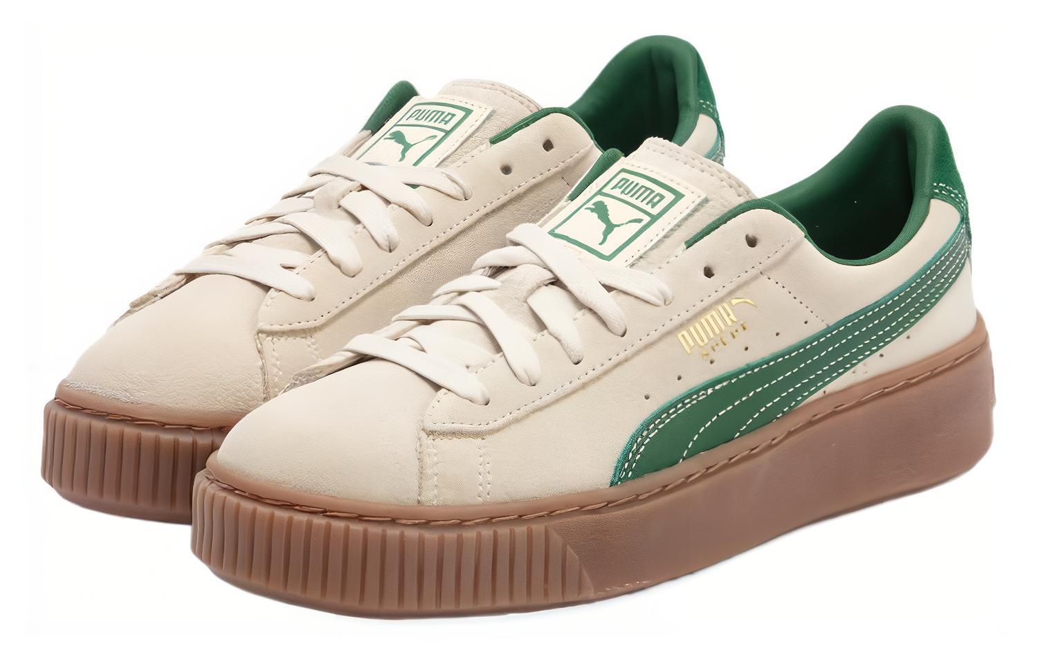 Lookbook PUMA 防滑耐磨 低幫 板鞋 女款 米綠色