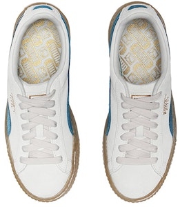 PUMA 麂皮厚底經典休閒低幫板鞋 女款 灰藍 Shop PUMA 麂皮厚底經典休閒低幫板鞋 女款 灰藍