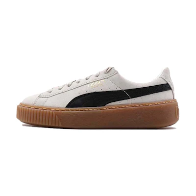(W) Puma Suede Platform Core 'Whisper White Black'