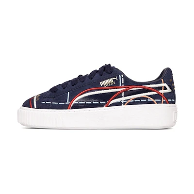 (W) Puma Suede Platform Courture 'Blue Red'