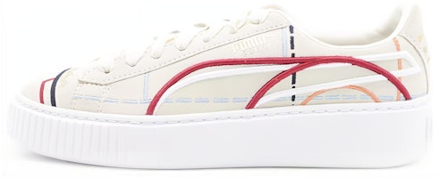 (Women) Puma Suede Platform Courture 'White Red' 366685-01 (Women) Puma Suede Platform Courture 'White Red' 366685-01