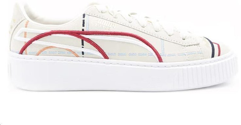 (Women) Puma Suede Platform Courture 'White Red' 366685-01 Order (Women) Puma Suede Platform Courture 'White Red' 366685-01
