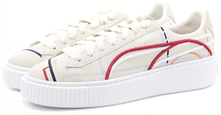(Women) Puma Suede Platform Courture 'White Red' 366685-01 Lookbook (Women) Puma Suede Platform Courture 'White Red' 366685-01