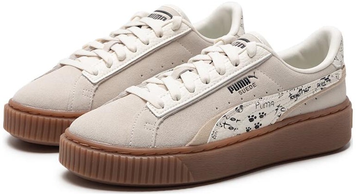 (Women) Puma Suede Platform Draw 'Beige White' 395904-01 Order (Women) Puma Suede Platform Draw 'Beige White' 395904-01