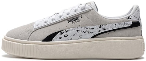(Women) Puma Suede Platform Draw 'Grey White' 395904-02 (Women) Puma Suede Platform Draw 'Grey White' 395904-02