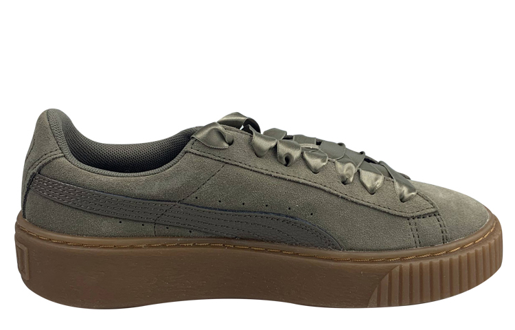 (W) Puma Suede Platform Green Brown 圖 2