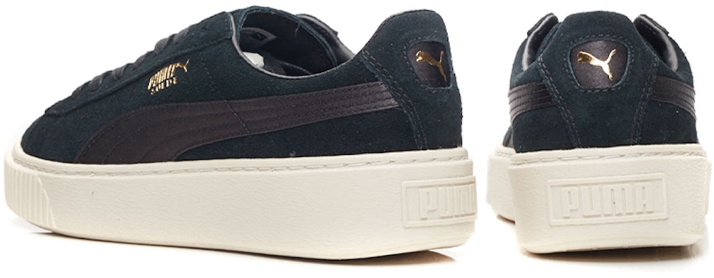 (Women) Puma Suede Platform Satin 'Black White Gold' 365828-05 Lookbook (Women) Puma Suede Platform Satin 'Black White Gold' 365828-05