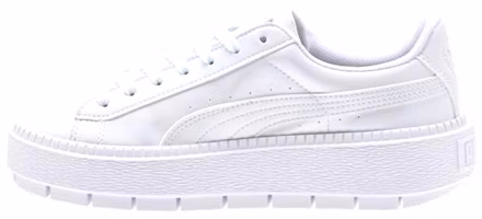 (Women) Puma Suede Platform Trace Shoes White 367260-02 (Women) Puma Suede Platform Trace Shoes White 367260-02