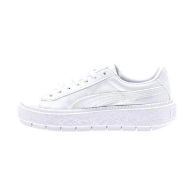 (W) Puma Suede Platform Trace Shoes White