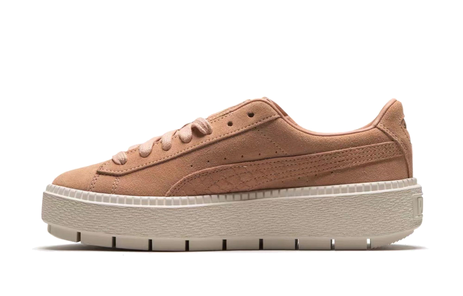 Buy PUMA 麂皮厚底動物紋運動低筒休閒鞋 女款 橘粉