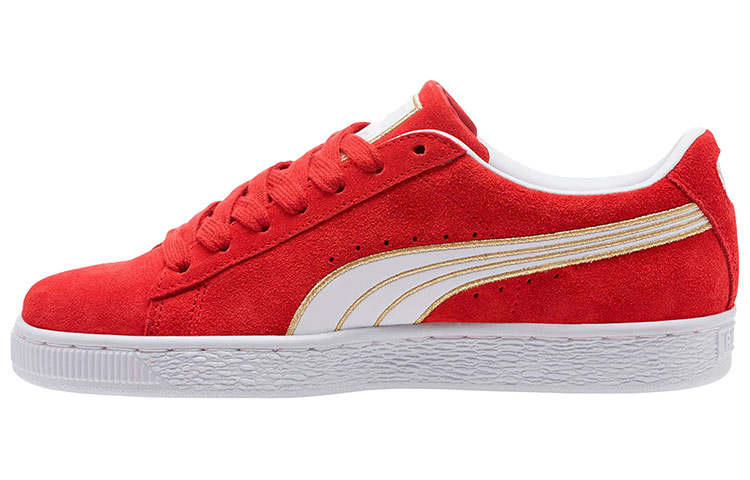 (Women) Puma Suede Varsity Casual Sneakers Red/White/Golden 367735-03