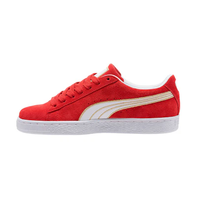 (W) Puma Suede Varsity Casual Sneakers Red/White/Golden