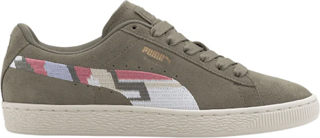 (Women) Puma Suede World Hood 'Geometric Print - Deep Lichen Green' 371682-02 (Women) Puma Suede World Hood 'Geometric Print - Deep Lichen Green' 371682-02