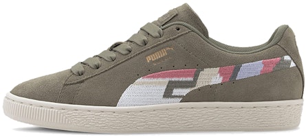 (Women) Puma Suede World Hood 'Geometric Print - Deep Lichen Green'  371682-02 (Women) Puma Suede World Hood 'Geometric Print - Deep Lichen Green'  371682-02