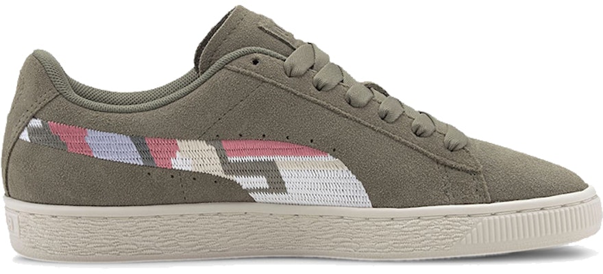 (W) Puma Suede World Hood 'Cetakan Geometri - Hijau Lichen Gelap' 371682-02 Order (W) Puma Suede World Hood 'Cetakan Geometri - Hijau Lichen Gelap' 371682-02