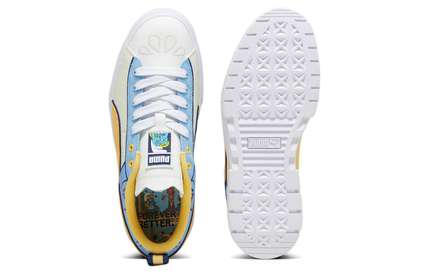 Shop (W) 푸마 스머프 x 메이즈 '화이트 플랙센' (Puma 스머프 콜라보 메이즈) 394874-01