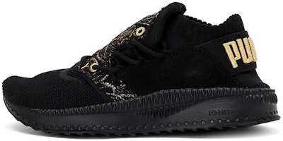 (Women) Puma Tsugi Low Running Shoes Black/Gold 367281-01 (Women) Puma Tsugi Low Running Shoes Black/Gold 367281-01