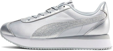 (Women) Puma Turino Stacked 'Silver Glitter' 371944-03 (Women) Puma Turino Stacked 'Silver Glitter' 371944-03