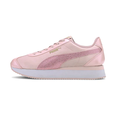 (W) Puma Turino Stacked Glitter Low Running Shoes Pink/White